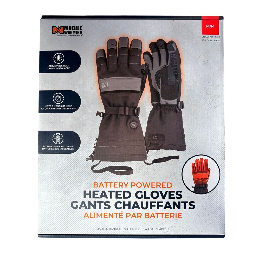 Fieldsheer Mobile Warming Heated Gloves Medium 7.4V Batteries Charger New